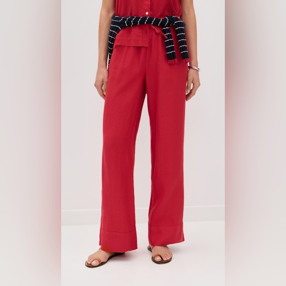 NWT Alex Mill Riley Pants in Linen, L, Crimson
